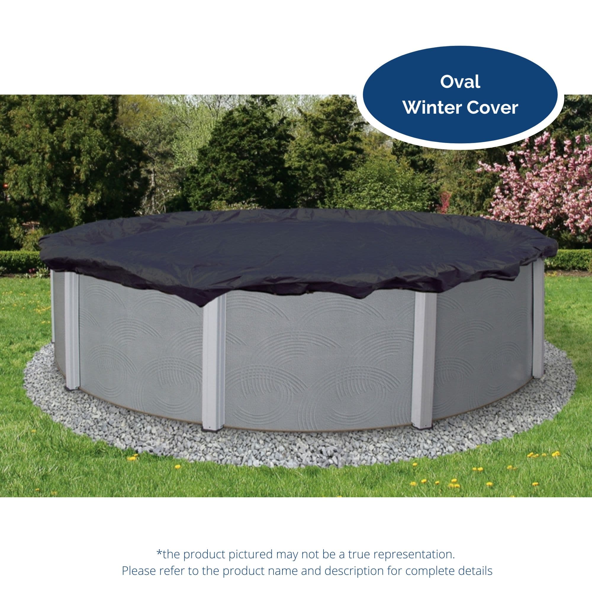 16' x 32' Artic Armor Winter Cover for 12' x 28' Oval Pool 8 Yr. Navy Blue
